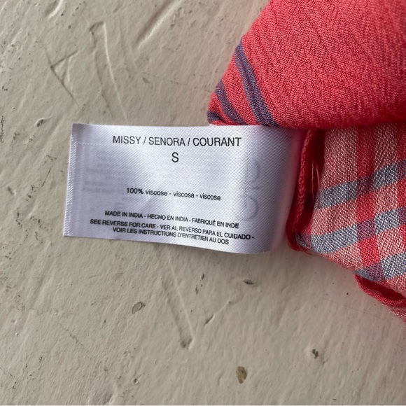 Nine West Plaid Blouse Size Small BRAND NEW - Picture 5 of 5